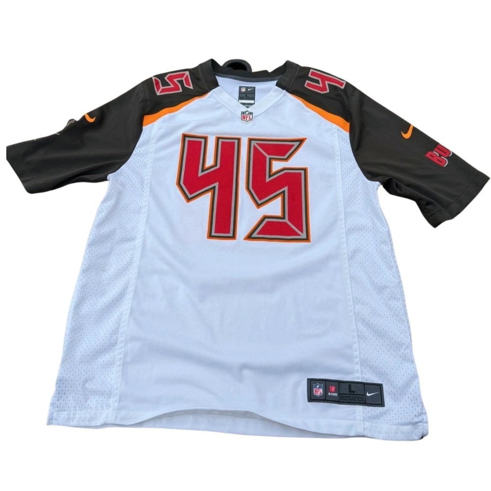 Nike Tampa Bay Buccaneers Devin White 45 NFL Jersey Mens Large White Pewter